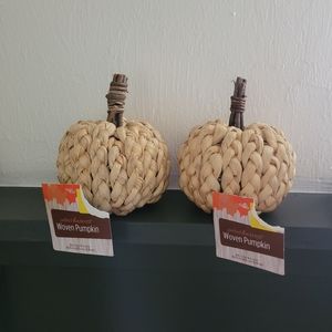 Two little woven pumkins